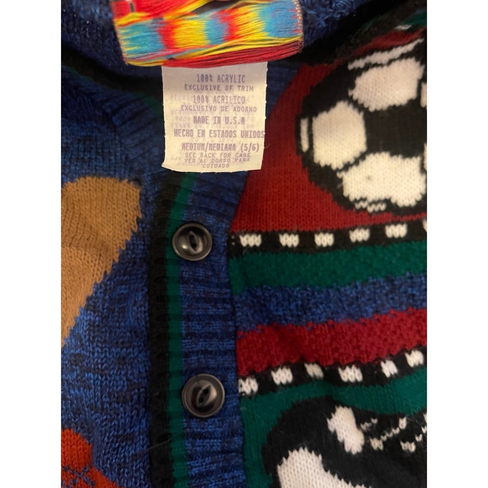 Vintage 90's Hot Cashews Baseball Theme Youth Long Sleeve Button Up Sweater - Picture 3 of 7